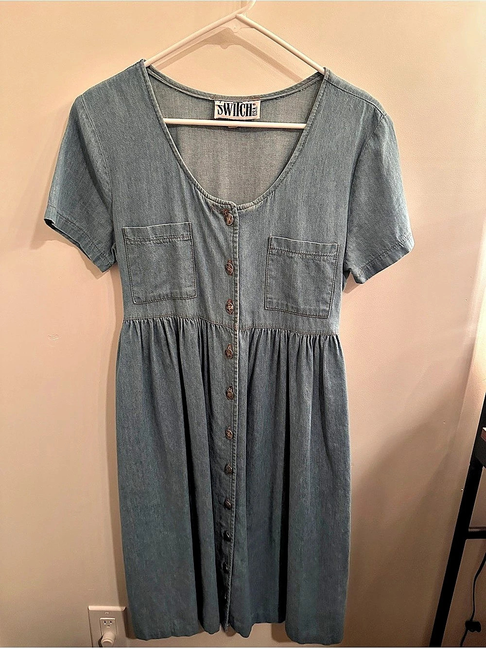 Switch Denim Midi Dress Blue Size 7 Like New